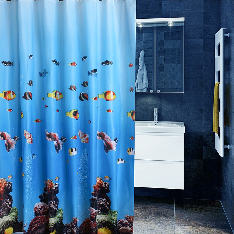 Bathroom Curtain Shower Curtain Door Marine World Environmental Protection Mildewproof Waterproof Bathtub Shower Curtain: 150 200CMhigh