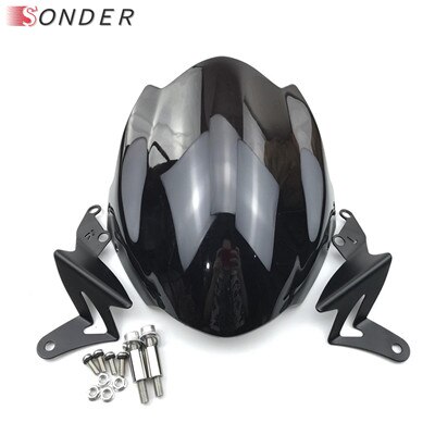 For Ducati Smoke Motor Windshield Windscreen With adjustable bracket Wind Screen Monster 695 696 795 796 1200 848 1098 1100s: Black