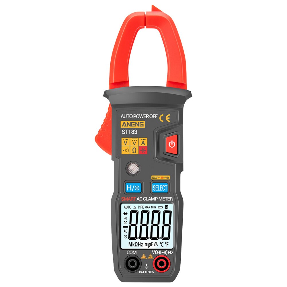 LCD Display AC DC Current 4000 Counts Multifunctional Backlight Capacitance Automatic Shutdown Home Voltage Digital Clamp Meter