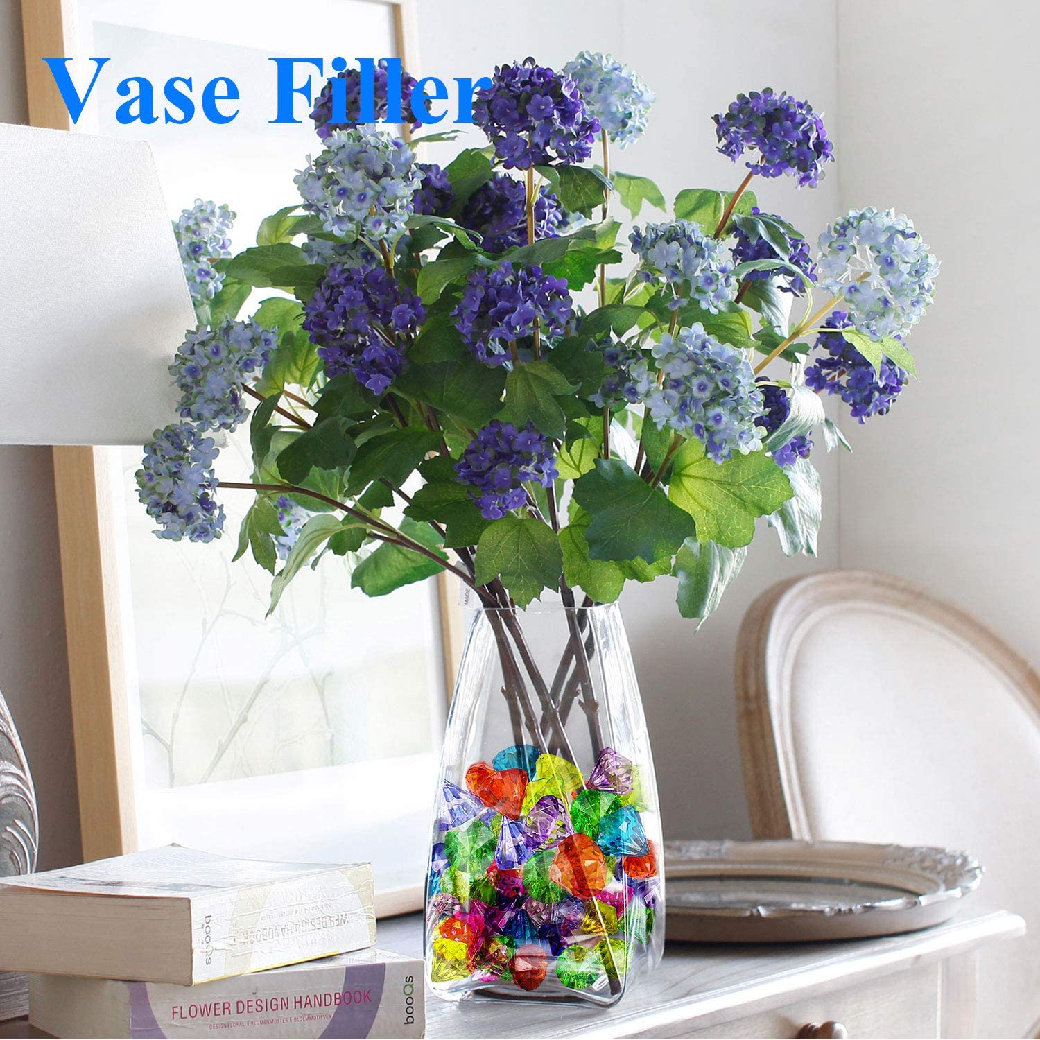 40 Pcs Big Acrylic Diamond Artificial Gems Pirate Treasure for Home Decoration, Table Scatters, Vase Fillers, Party