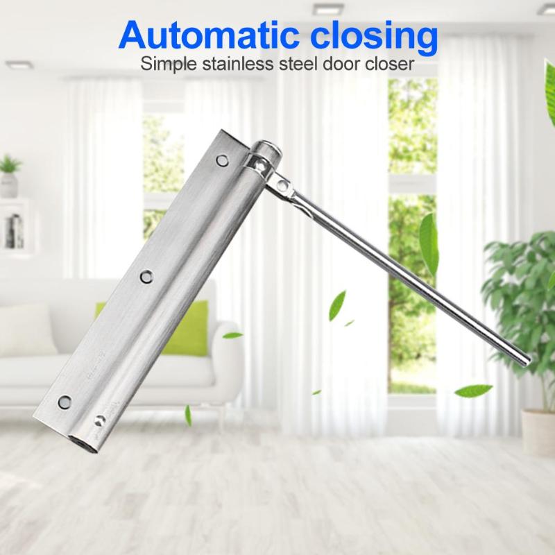 Load-bearing Capacity Door Closer Automatic Closing Adjustable Spring Strength Stainless Steel Household Office Door Hardware