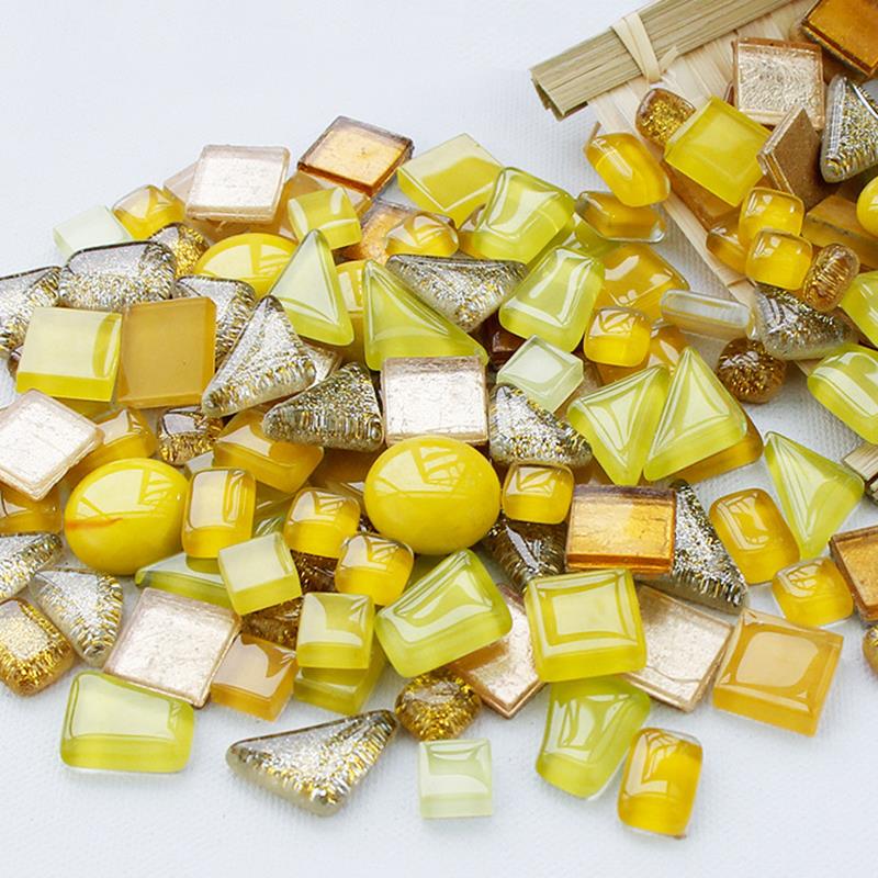 200g Stained Glass Supplies Diamond Mosaic Tiles Hobbies DIY Art Craft Supplies Mosaic Pieces Wall Mirror Stickers Strip Glass: 04