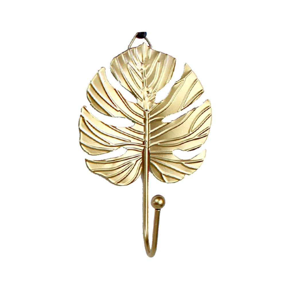 Metal Leaf Shape Wall Mounted Hanging Hook for Home Living Room Wardrobe Clothes Hat Scarf Key Bag Hanger Rack Wall Decoration