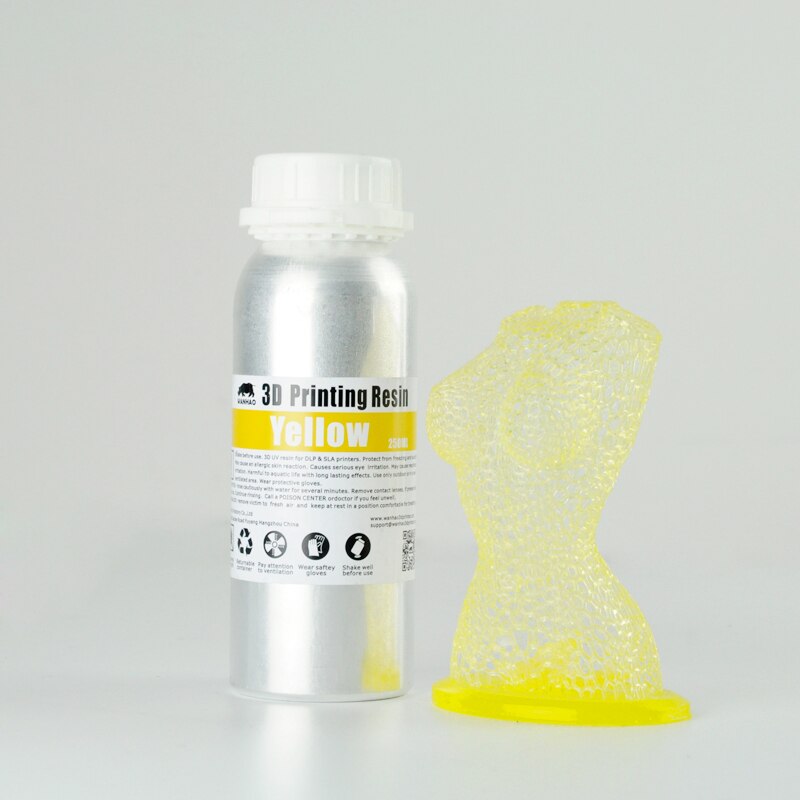 Wanhao 405 Nm Uv Hars Voor Dlp/Sla 3D Printer, 3D Printer Hars 250Ml/Fles: Yellow