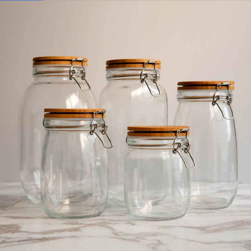 Couvercle en bois naturel | Bouteille de stockage en verre, confiture de citron miel scellé, récipient d'aliments marinés, accessoires de cuisine, caddie de thé pour la maison