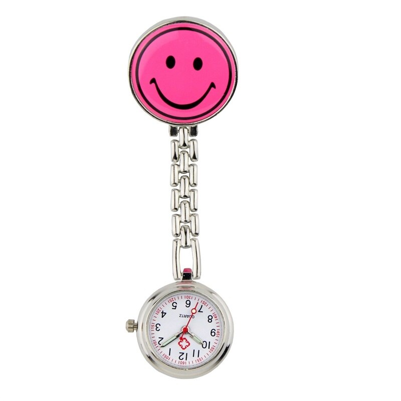 10 unids/lote unisex popular mujeres enfermera sonrisa relojes de bolsillo Hospital hombre Doctor hombre clip colgante Relojes: Rose