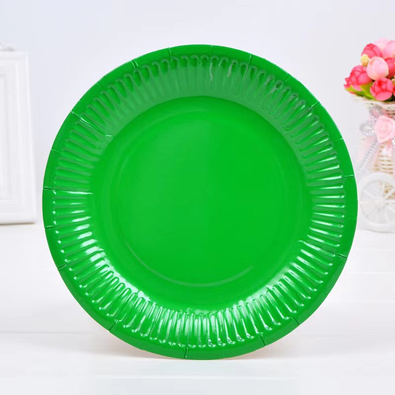 Solid Disposable Tableware Set, Party Supplies, Paper Plates, Wedding, Birthday Party Decor, Adult Favor, Black, Green, Blue,: army green
