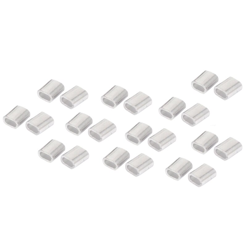 100Pcs 2.5mm Wire Rope Sleeves Clip Cable Crimps & 120 Pcs Crimping Loop Sleeve 2mm Diameter Wire Rope and Cable