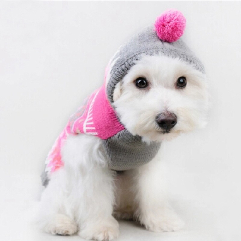 Vinter kæledyrstøj varm jul hundetøj lille hund strik trøje kat kostume hunde hættetrøjer sweater til chihuahua bamse