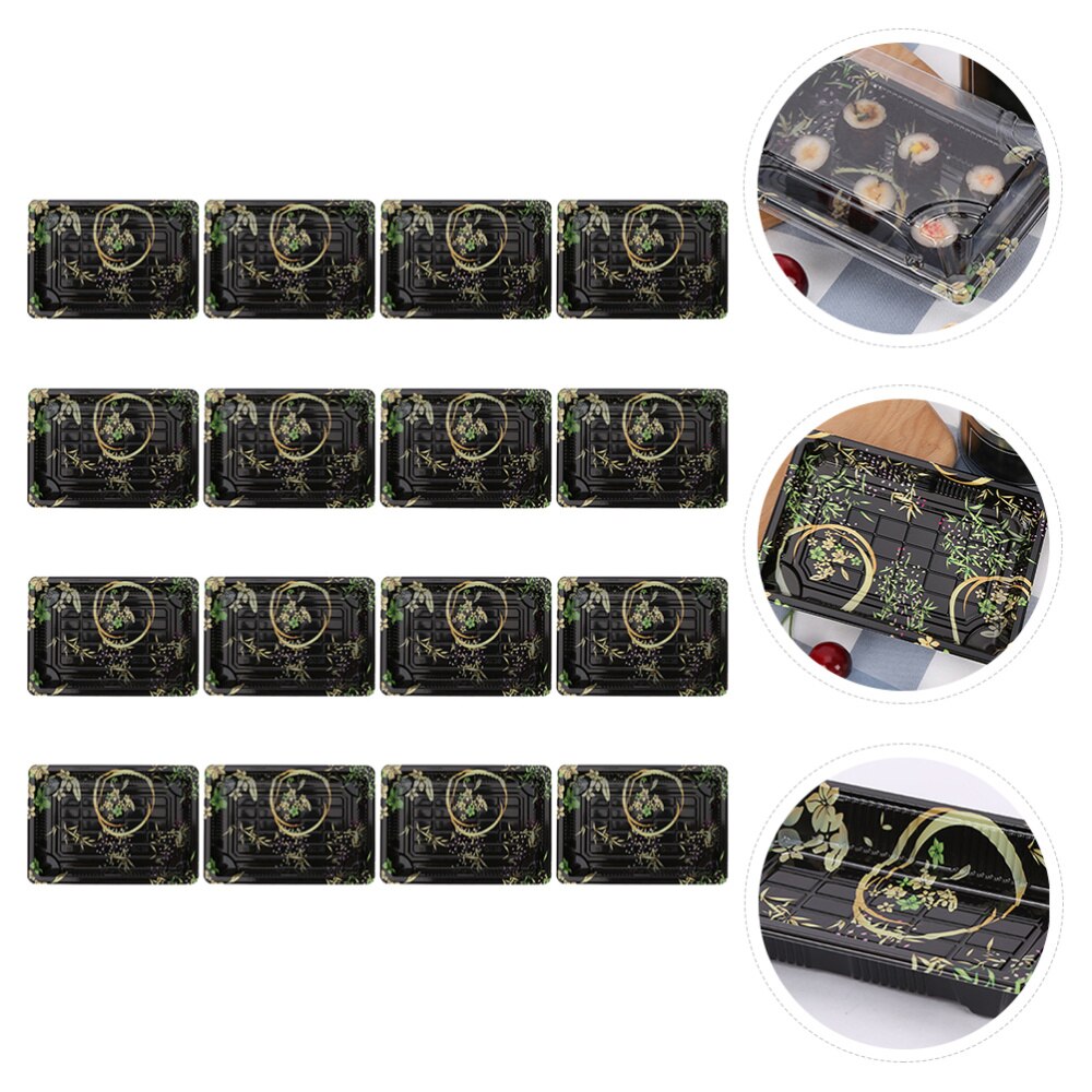 25pcs Disposable Sushi Take Out Box Carry Out Box Fruit Cake Packing Container: Default Title