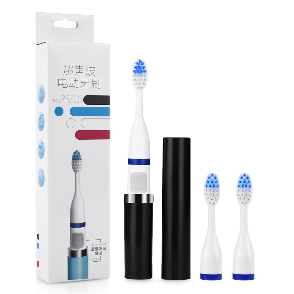 Electric Toothbrush buy one get one Waterproof Sonic Toothbrush Portable Travel Toothbrush with Replaced Heads Oral Care: Black-3 head