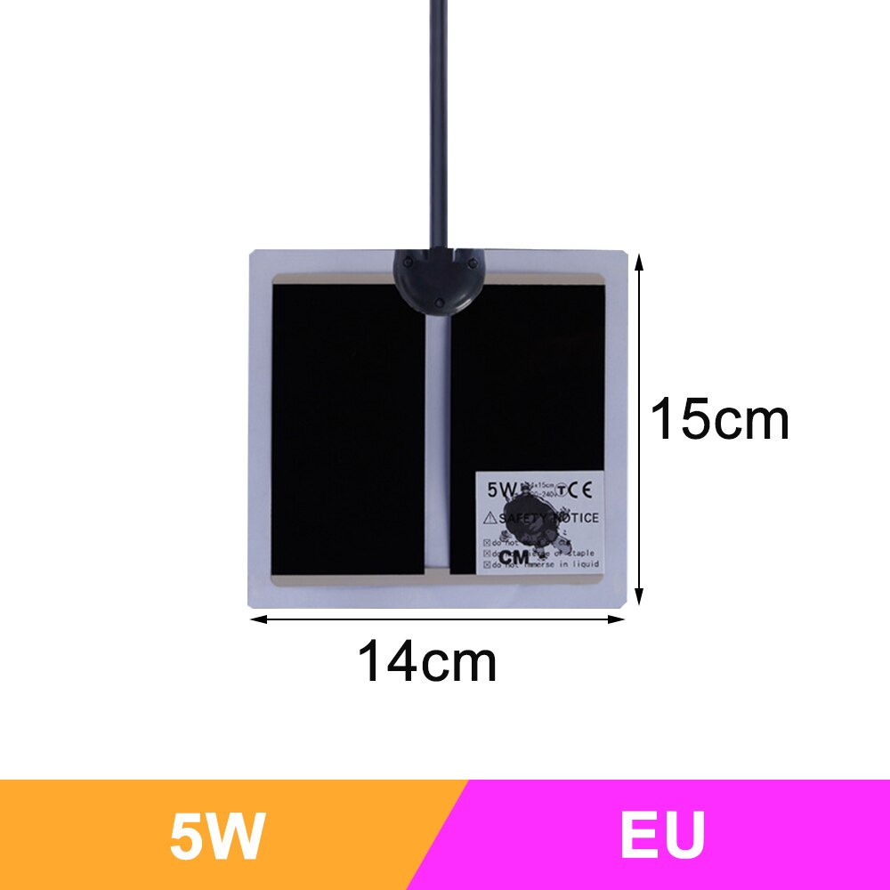 Verwarming warmtemat 5-35w terrarium reptielen warmtemat regelbare temperatuurregelaar broedmachine klimmat voor huisdieren gereedschap zwart: 5w eu