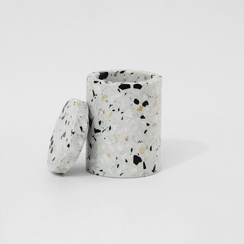 Terrazzo Bathroom Five-piece Accessories Set Wash Toothbrush Cup Toilet Brush Holder Lotion Bottle Storage Box Toothbrush Case: cup B