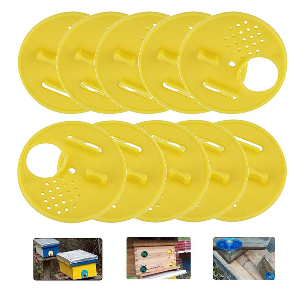 20pcs Supplies Equipment Entry Beehive Bee Box Door Entrance Gate Anti-escape Beekeeper Tool Plastic Hive Bees Tools Accessories: Yellow