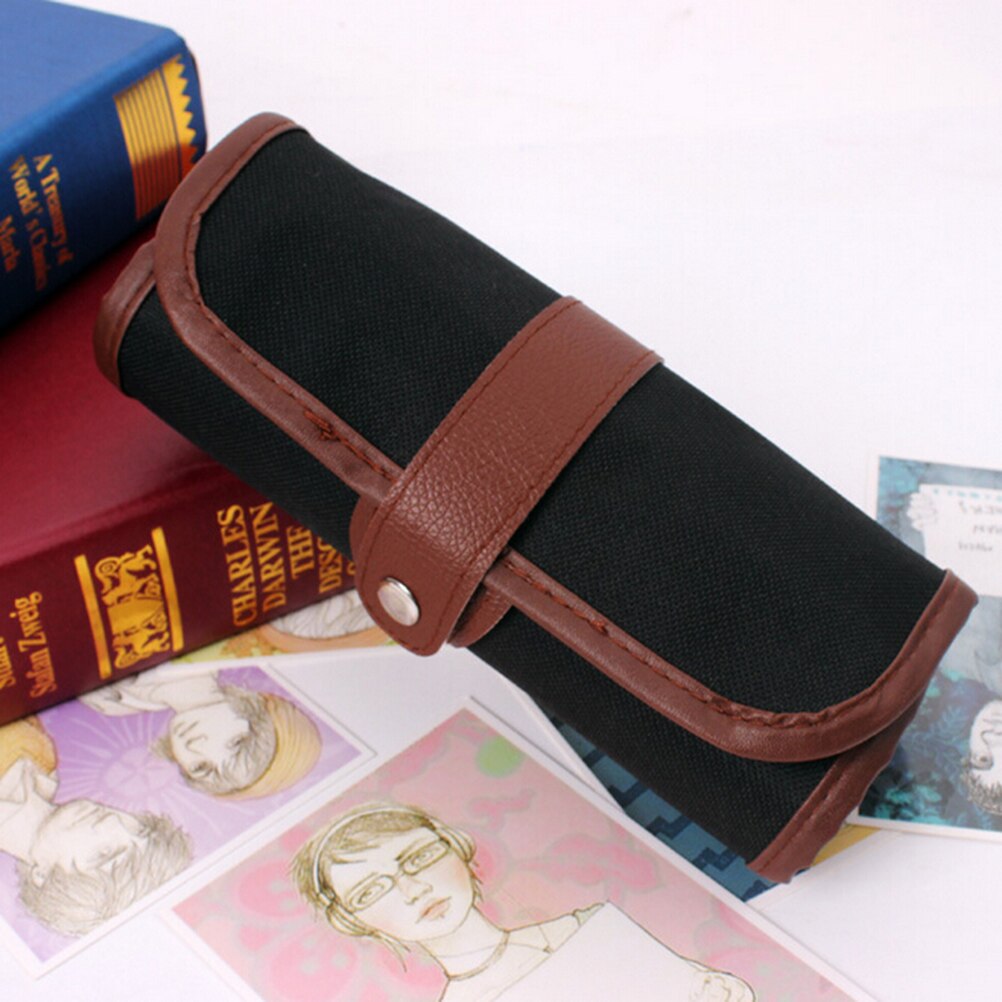 1 PC rétro toile artistes porte-crayon 24 trous rouleau brosse stylo pochette pour artiste étudiants maquillage bureau école sac