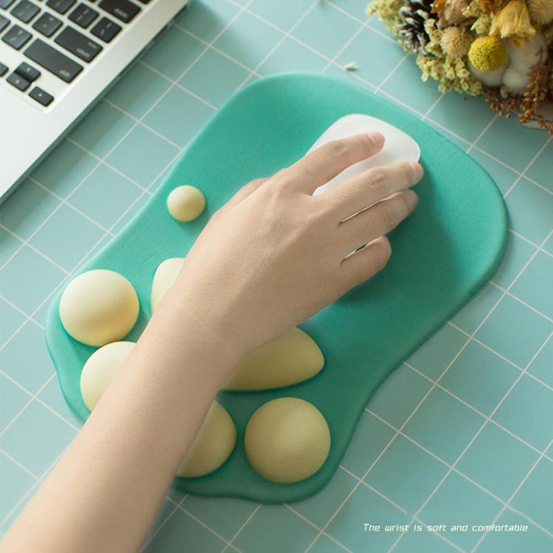 Kat Poot Muismat Met Polssteun Cartoon Leuke Katten Polssteun Muis Kussen Rest Comfort Mode Aaien Poot Siliconen zachte N8J5