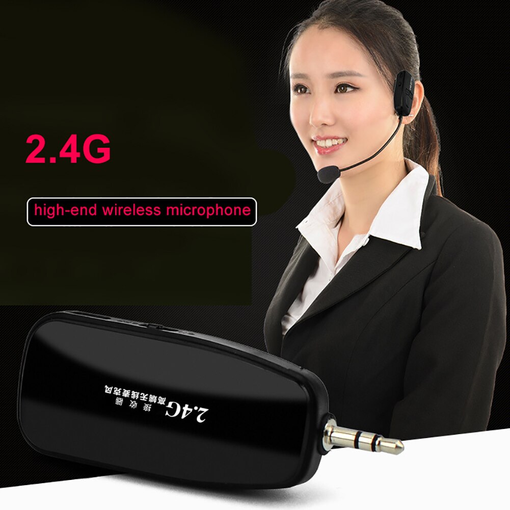 Portable Clip-on 2.4G Wireless Microphone Automatch Condenser Headset with Metal Collar Clip Mic Easy to Use