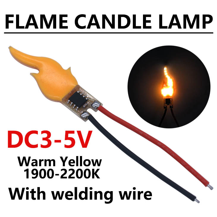 LED COB Flashlight Candles DC3V-5V LED Filament With Flickering Flame Welding With Strip Line Decoration Light Bulb Accessories: 10W