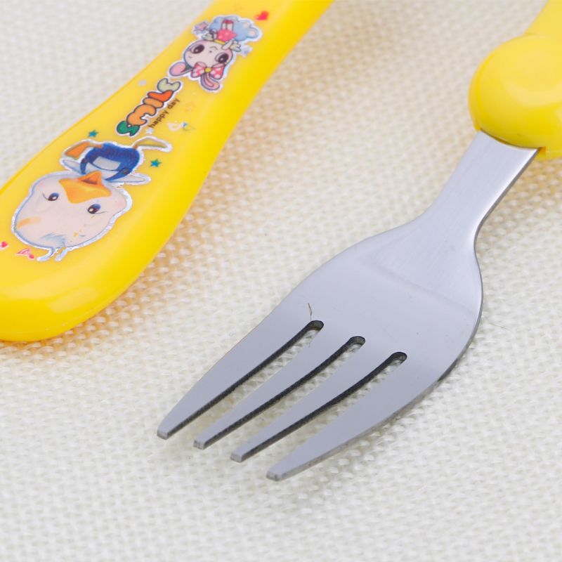 Kids Baby Cartoon Vork En Lepel Set Servies Rvs Vorken + Lepels 97BD