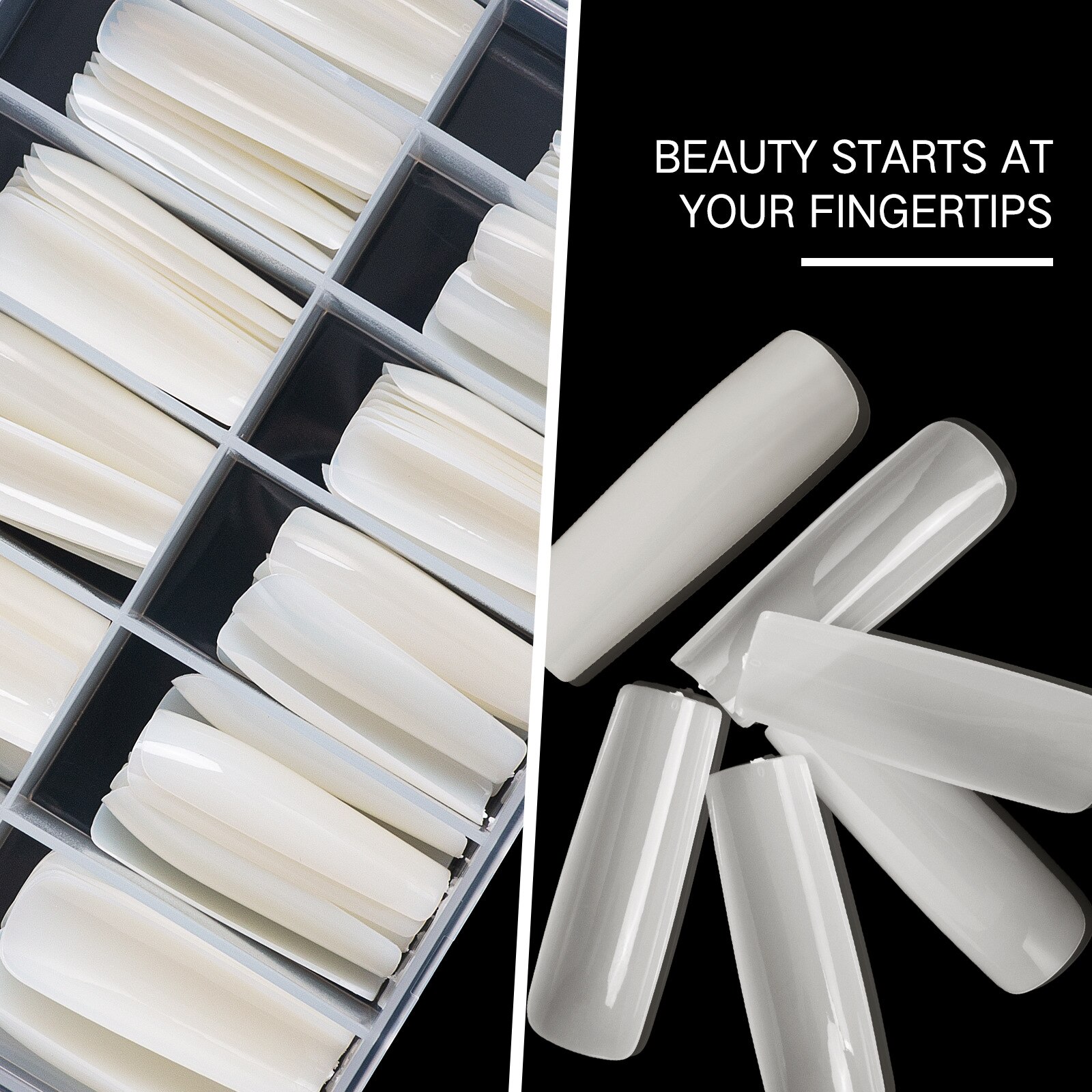 Caixa de caixão xxl para unhas, 120 pçs, 1 caixa, xxl: Natural