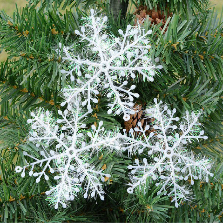 Christmas Snowflake Hanging Party Decoration White Plastic Sparkle Snowflake, Party Supplies For Wonderland Winter, Year