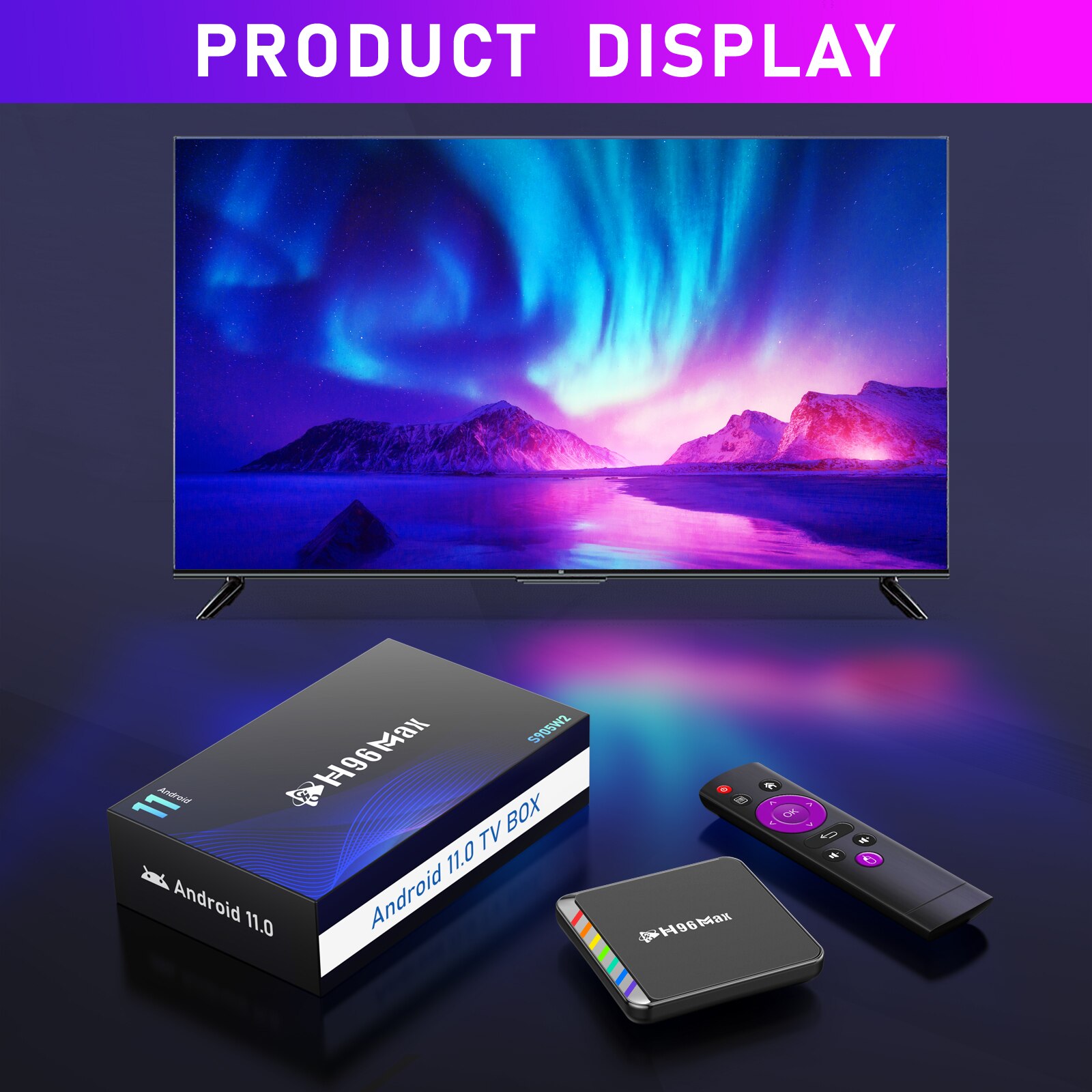 Smart TV Box Android 11 S905W2 4GB 32GB 64GB AV1 Quad Core WIFI6 4K H96 Max W2 Set Top Box lettore multimediale TV Box