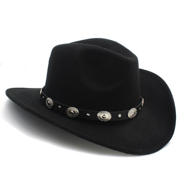 HHF Western Cowboy Hut - Roll Up Brim Retro Gentleman Lady Jazz Cap