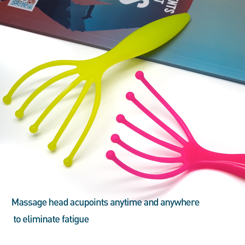 1Pcs Vijf Vinger Relax Massager Hoofd Haar Held Spa Hoofdhuid Hals Stress Release Hoofd Arts Staal Bal Massage Ontspanning c1559