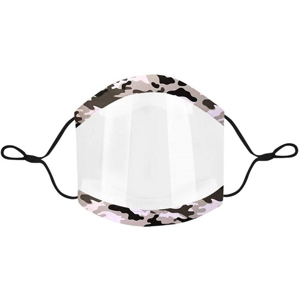 Transparent Gesicht Maske Mit Schwamm Rand Klar Fenster Sichtbar Ausdruck Gesicht Abdeckung Waschbar Maske Für Gehörlose Und Schwer Von hören: 1PC Camouflage