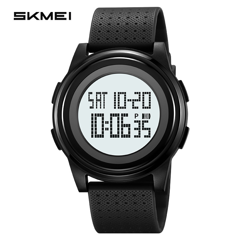 Skmei Men's Watch Personality Large Dial Electronic Watch Unisex Student Sports Multi-Function Waterproof Electronic Watch: Coffee