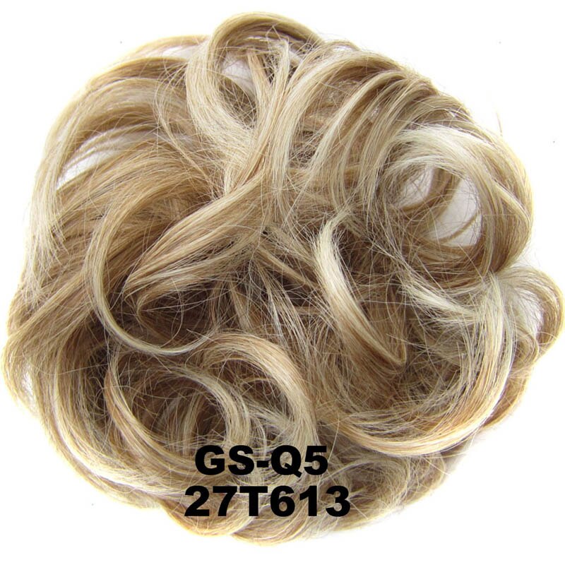 Jeedou Synthetic Messy Hair Bun Chignon Donut Pad Elastic Hair Rope Rubber Band Hairpiece