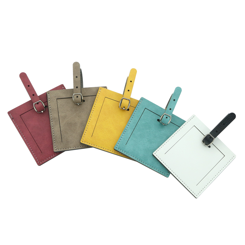 10pcs/lot Blank Sublimation Colorful PU Leather baggage tag Luggage Tag Holder for transfer Printing DIY 7x11cm