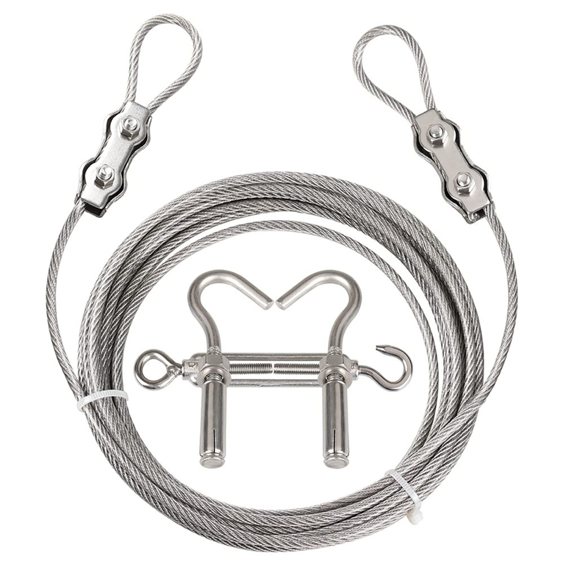 Portable Windproof Clothes Rope with Stainless Steel Cable Fastening System Multifunctional Heavy Duty Laundry Rope: Default Title