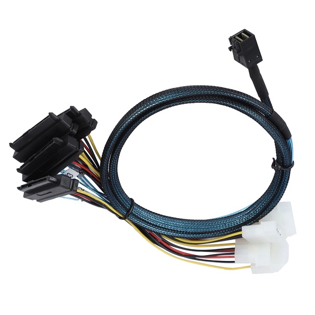 29pin SFF-8482 OM SFF-8482 connectoren met IDE Power Kabel (1 M) interne HD sas sata kabels SFF-8643 Mini SAS HD naar (4)