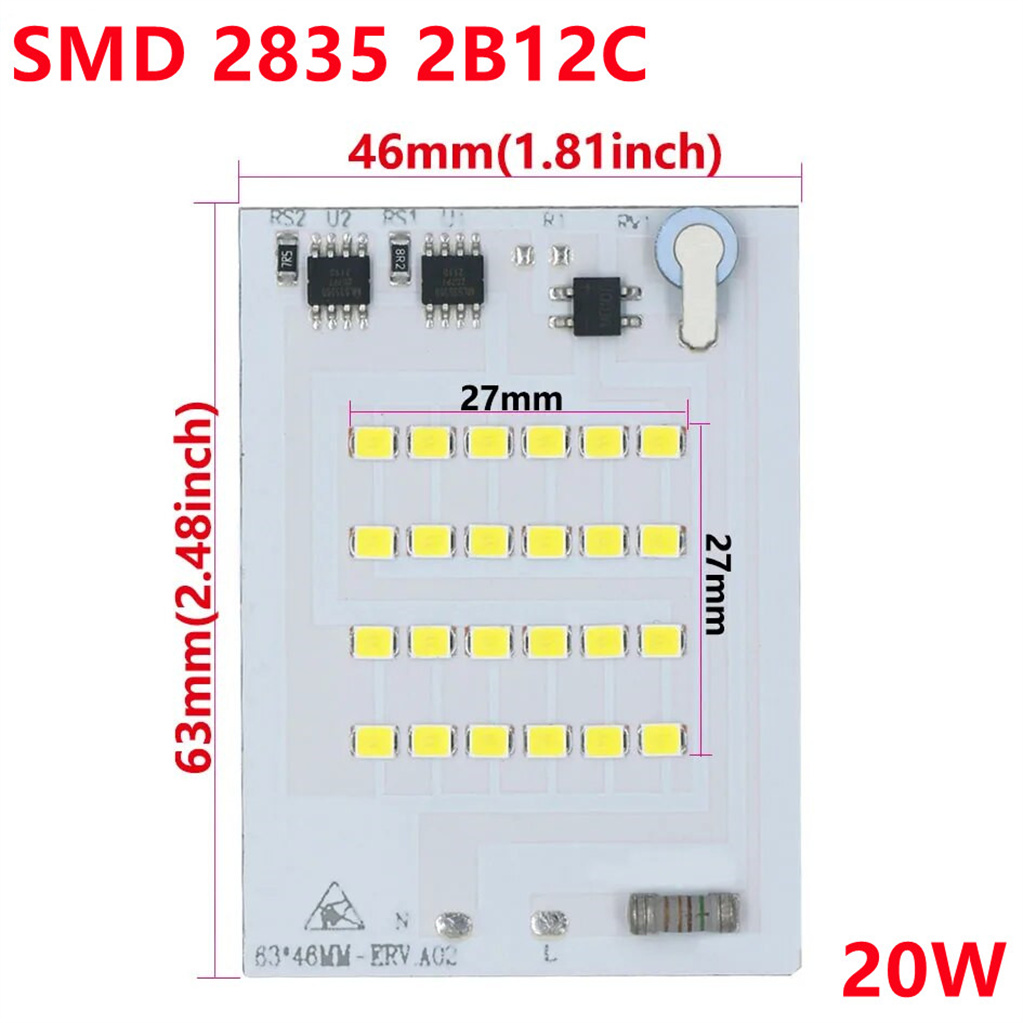 Puces de lampe LED 220V SMD puce 2835 IC intelligent Module de lumière LED remplacement 10W 20W 30W 50W 100W pour projecteur extérieur projecteur projecteur: Gris foncé / 50W