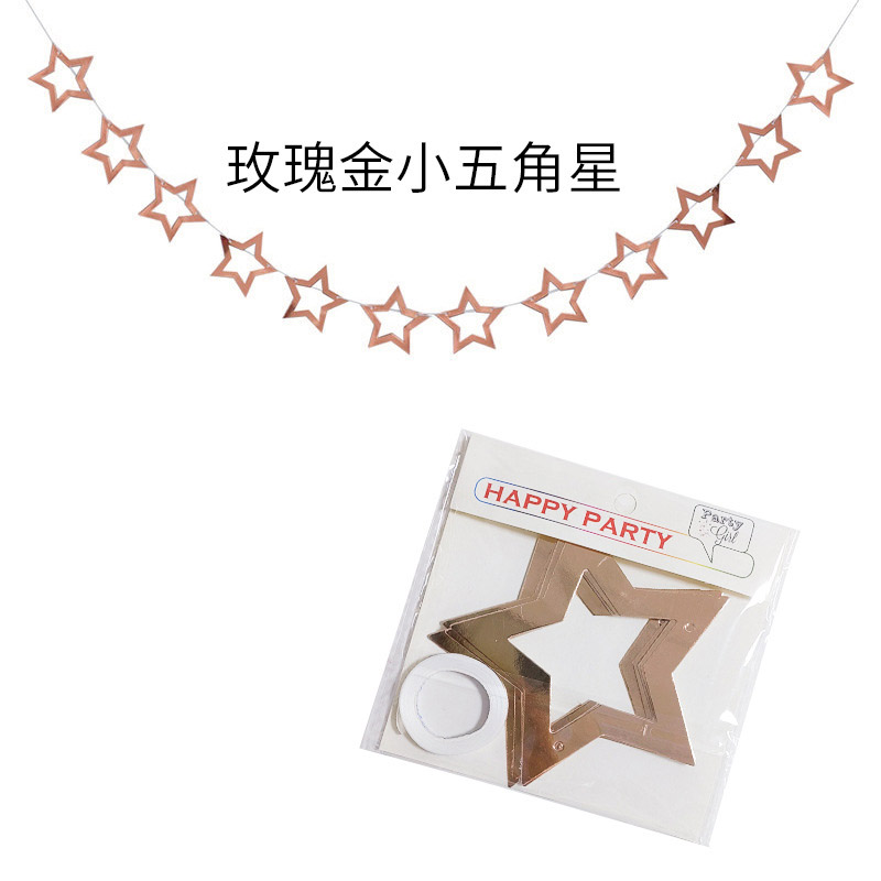 Glitter Stars Garland Banner Decoration Star Hanging Bunting Banner for Graduation Wedding Birthday Christmas Party Supplie: Chocolate
