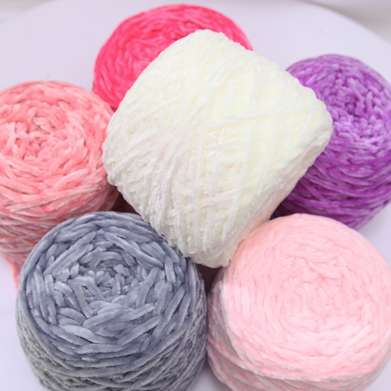 250g Velvet Yarn Soft Protein Cashmere Yarn Silk Wool Baby Yarn Crochet Knitting Yarn Cotton Baby Wool DIY Hand-knitted Sweater