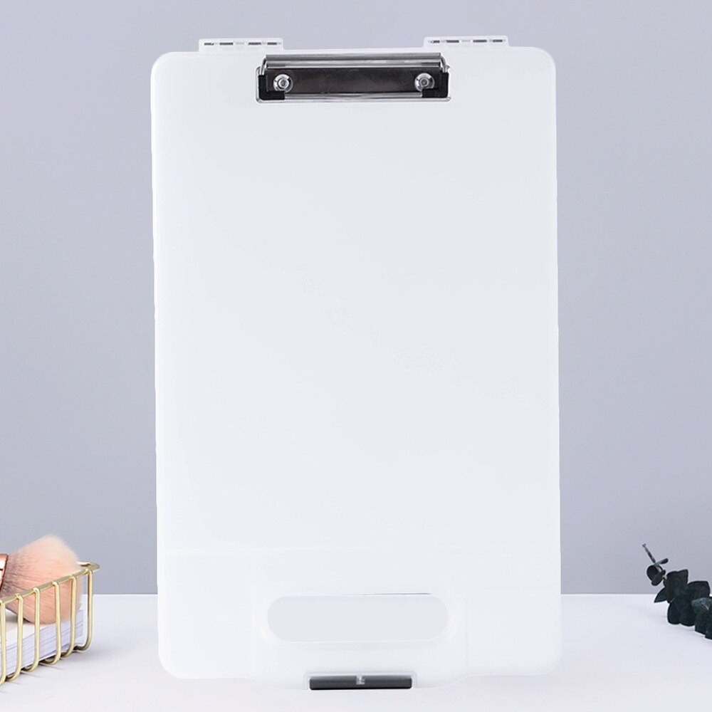 1Pc Portable Clipboard Storage Box Multifunction File Folder Openable Paper Storage Organizer Case Clip Board Writing Pad File F