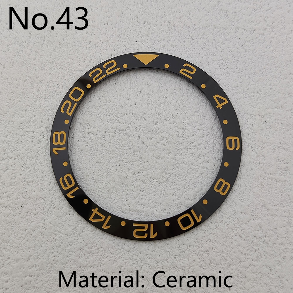 blue watch bezel insert Suitable for 38mm watch case bezel Ceramic bezel insert module Replacement watch accessories no Luminous: Brown