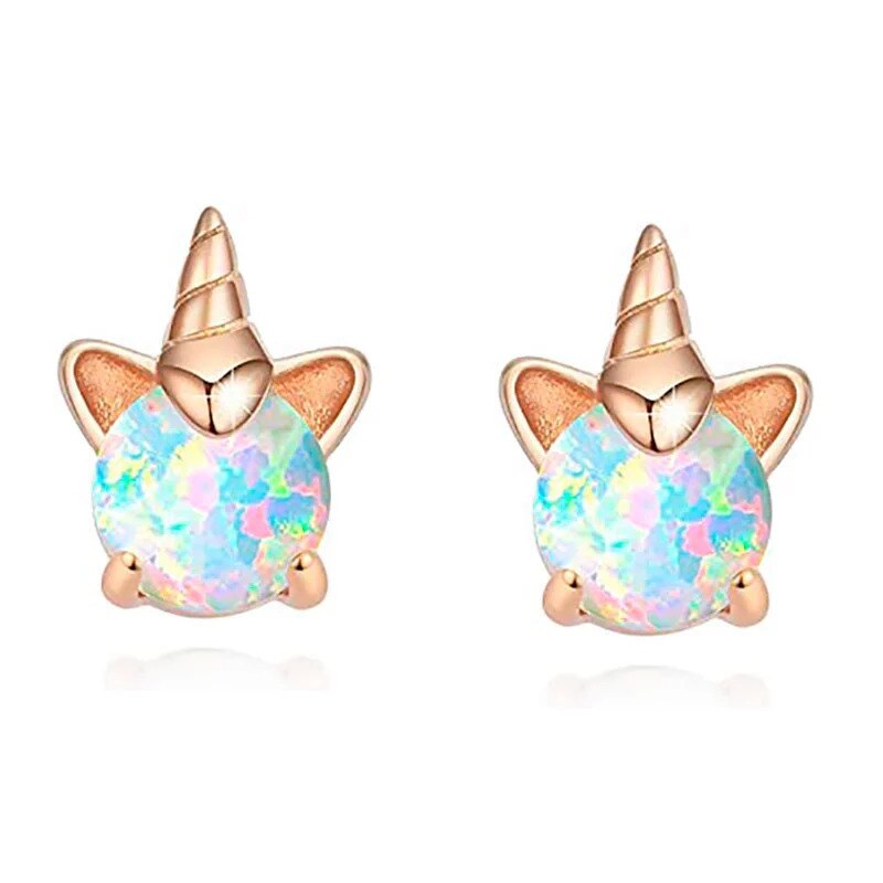 Boucles d'oreilles licorne pour petite fille, bijoux en cristal, chat, papillon, arc-en-ciel, cœur, étoile, de noël, tendance: Style 13