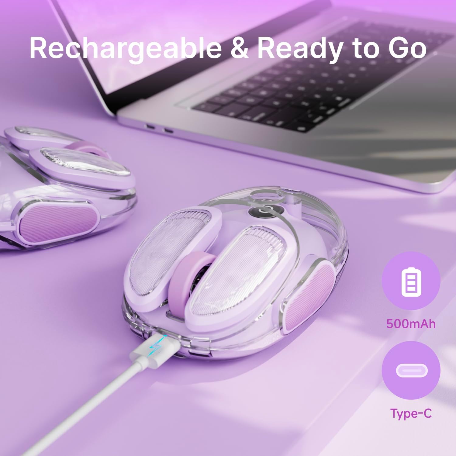 Kabellose Transparente Maus Dual-Modus Bluetooth 5.0 + 2,4G USB RGB Silent Click Gaming-Maus für MacBook iPad Laptop PC Büro Gamer