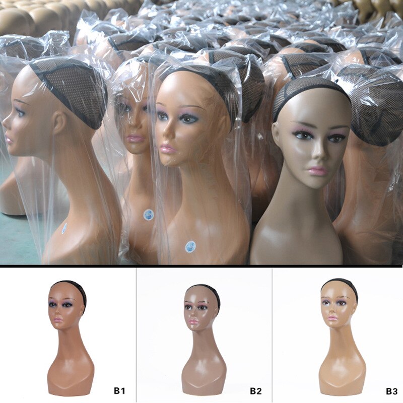 PVC femmina Testa di Manichino Gioielli di Vendita Per La Parrucca E Cappello di Visualizzazione