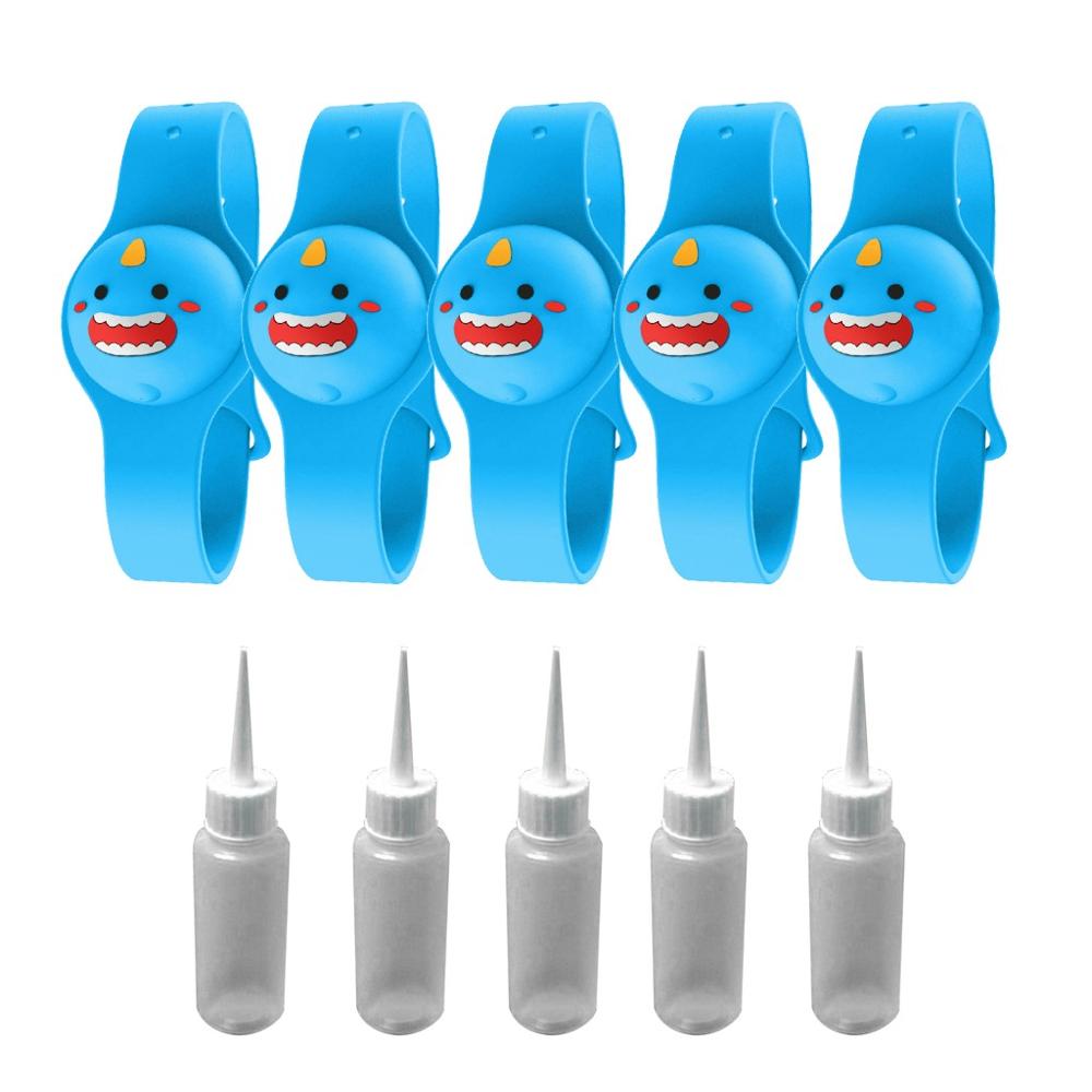 1/5PCS Dispensador Gel Hidroalcoholico Portatil Smile Liquid Wristband Dispenser Handwash Gel Sanitizing Bracciale Disinfettante: G