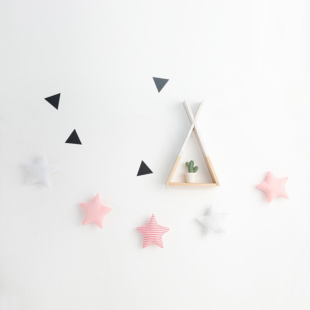 Decoração de berço do jardim de infância, para o quarto, cores listradas, estrelas, para pendurar na cama, fotografia, brinquedos de pendurar na parede