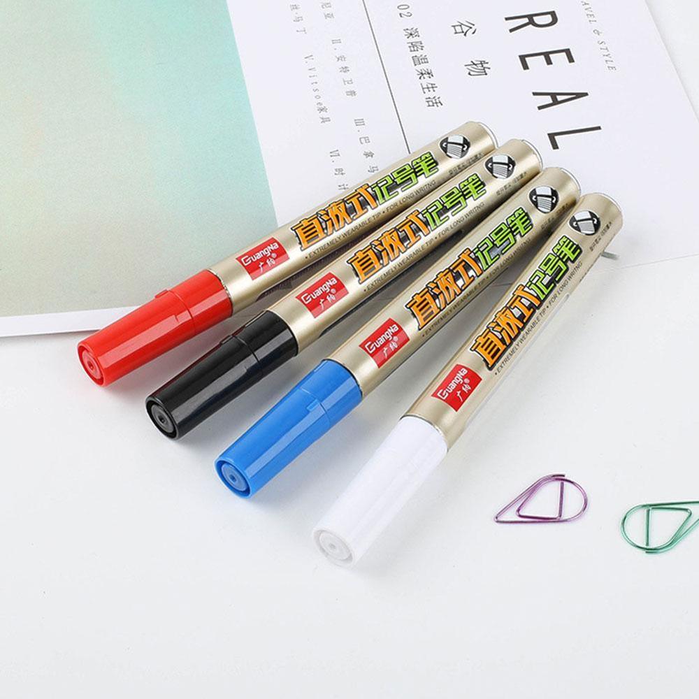 1pc hvid rød blå sort farve tusch pen mærke logstik olieagtig keramisk glas skive enkelt plast pen optisk hoved mar  f3 g 9
