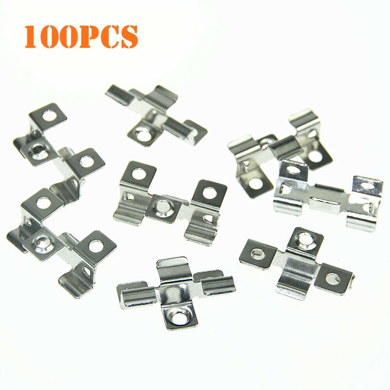 Durable 100Pcs Hidden Floor Fasteners Stainless Steel Metal Flooring Clip Bracket Fasteners Corner Bracket Hardware Tools