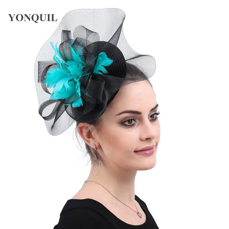 charmant mariage coiffure pour future mariée fantaisie plume fascinator femmes fête chapeau dîner banquet coiffure avec fantaisie plume florale