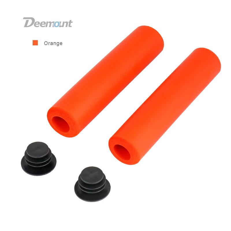 Deemount Cycle Handlebar Grips Silicone Foam Bar End Casing W/ Caps MTB Cycling Hand Rest Multi color options: Orange