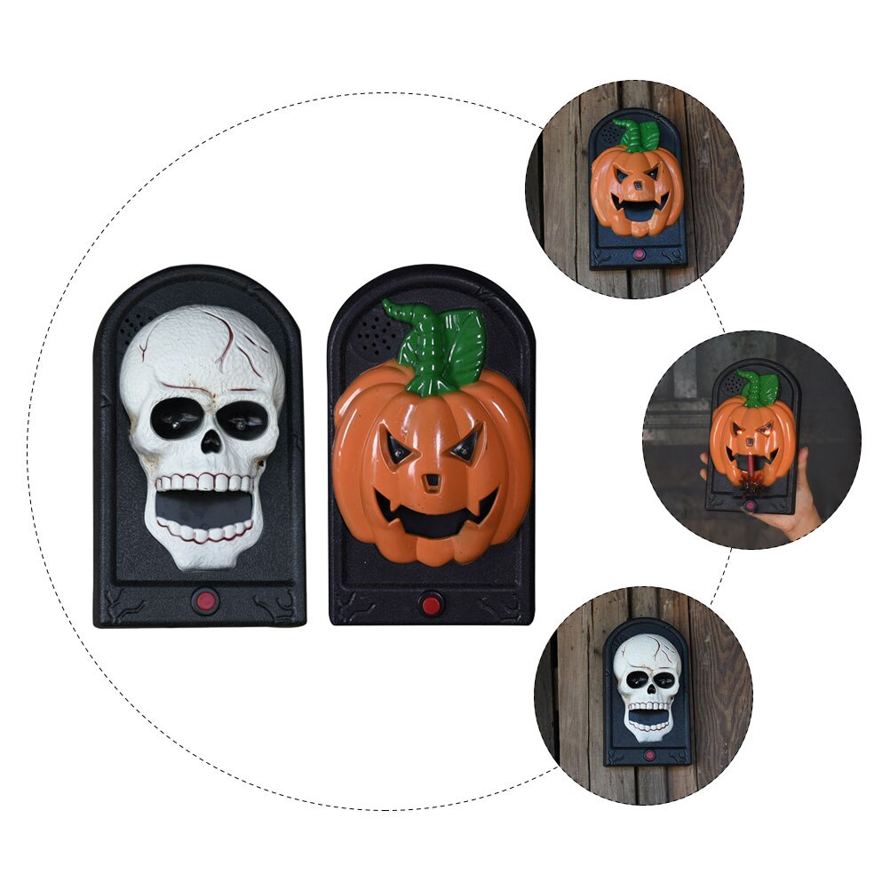 2pcs Doorbell Scary Horror Modeling Sounds Doorbell Party Scary Doorbell