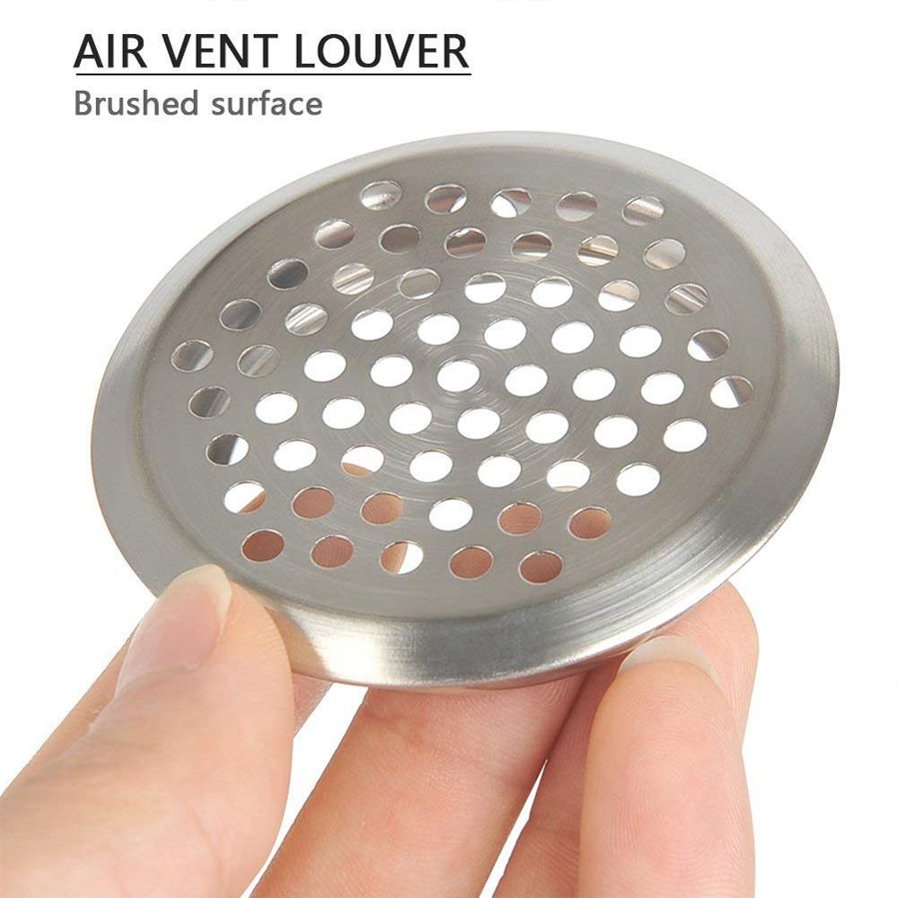 10 stk / sett skap rustfritt stål ventilasjon rund ventilasjonsgitter ventilasjonshull til skap kjøkkenbad